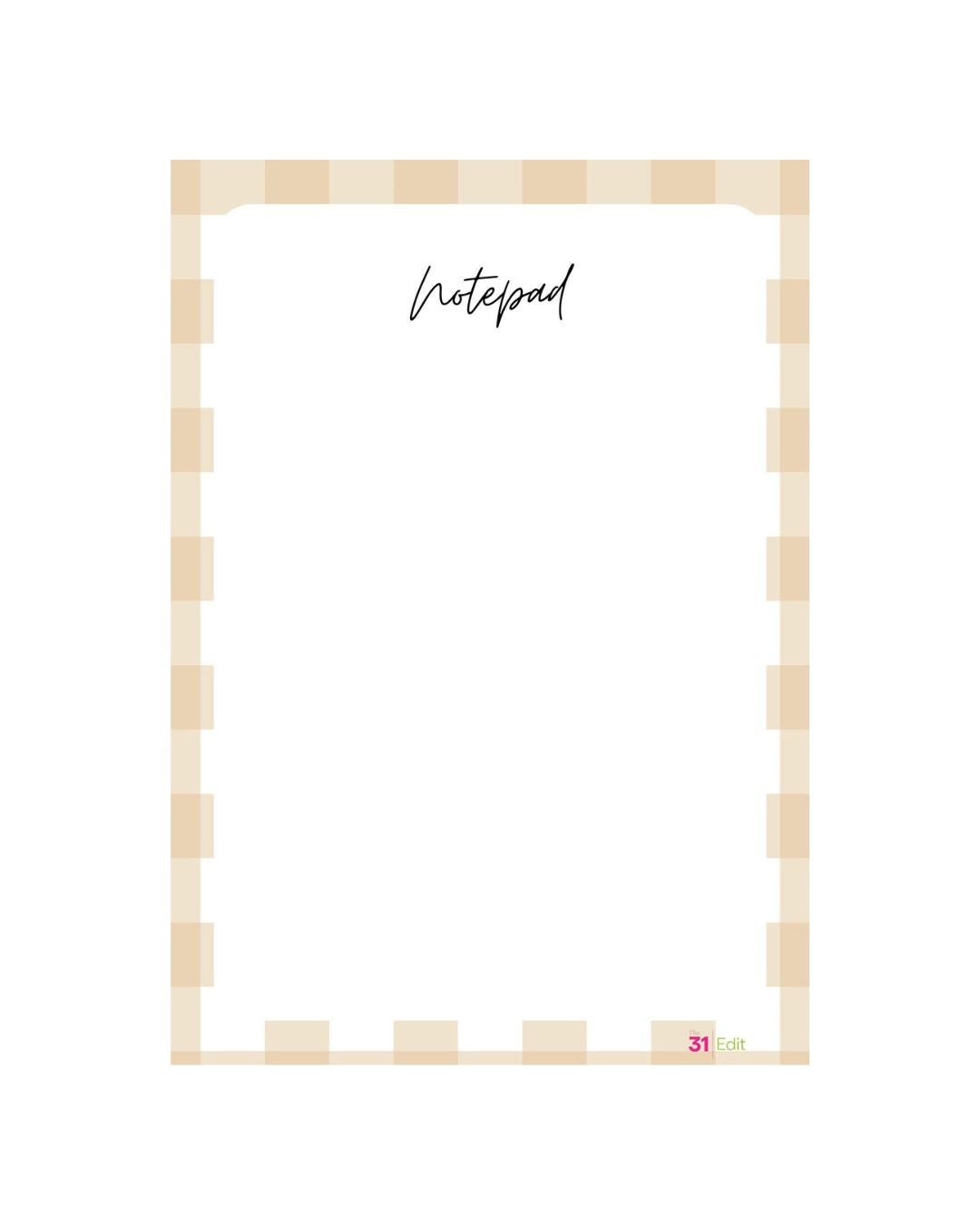 The 31 Edit Notepad Collection — Write It Down, Live It Out