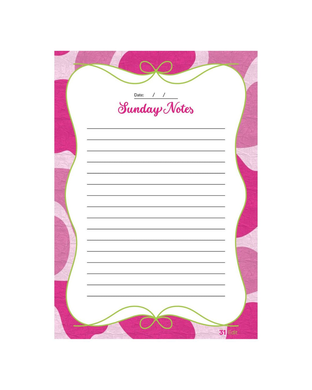 The 31 Edit Notepad Collection — Write It Down, Live It Out